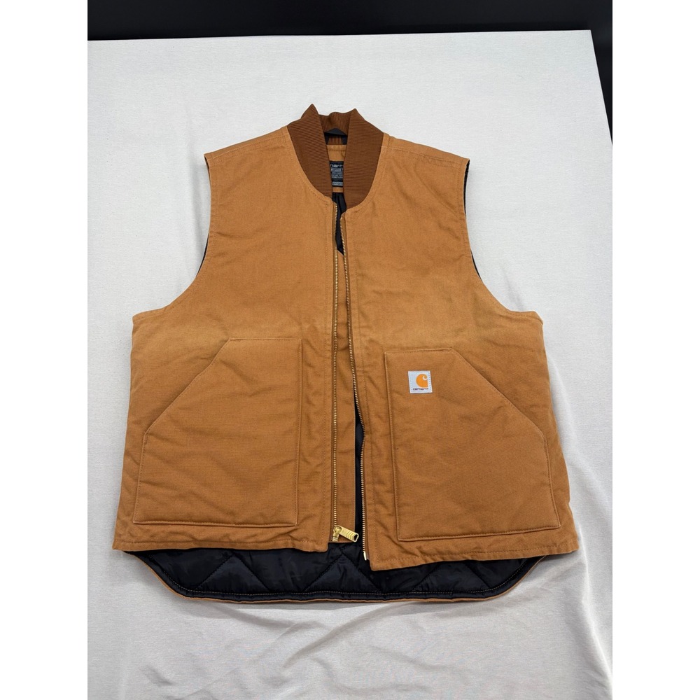 Carhartt V01 Duck Vest Relaxed Fit Carhartt Brown Quilt Lined Mens L Regular